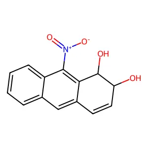 1,2-Dihydroxy-9-nitro-1,2-dihydroanthracene structure
