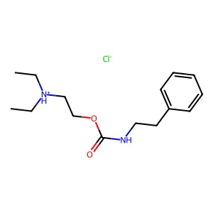 diethyl-[2-(2-phenylethylcarbamoyloxy)ethyl]azanium chloride structure