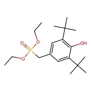 Phosphonic acid, [[3,5-bis(1,1-dimethylethyl)-4-hydroxyphenyl]methyl]-, diethyl ester structure