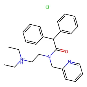Acetamide, N-(2-(diethylamino)ethyl)-2,2-diphenyl-N-(2-pyridylmethyl)-, hydrochloride structure