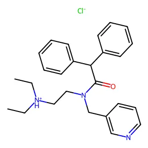 Acetamide, N-(2-(diethylamino)ethyl)-2,2-diphenyl-N-(3-pyridylmethyl)-, hydrochloride structure