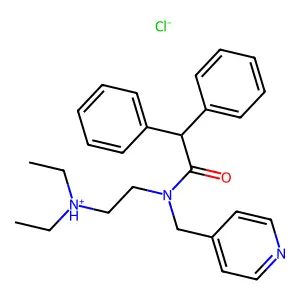 Acetamide, N-(2-(diethylamino)ethyl)-2,2-diphenyl-N-(4-pyridylmethyl)-, hydrochloride structure