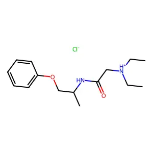 ACETAMIDE, 2-(DIETHYLAMINO)-N-(1-PHENOXY-2-PROPYL)-, HYDROCHLORIDE structure
