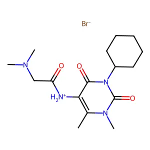 (1-cyclohexyl-3,4-dimethyl-2,6-dioxopyrimidin-5-yl)-[2-(dimethylamino)acetyl]azanium bromide structure