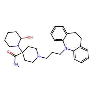 1-[3-(5,6-dihydrobenzo[b][1]benzazepin-11-yl)propyl]-4-(2-hydroxypiperidin-1-yl)piperidine-4-carboxamide structure