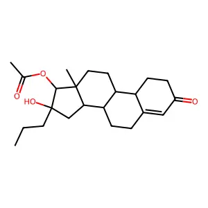 [(16S,17R)-16-hydroxy-13-methyl-3-oxo-16-propyl-1,2,6,7,8,9,10,11,12,14,15,17-dodecahydrocyclopenta[a]phenanthren-17-yl] acetate structure