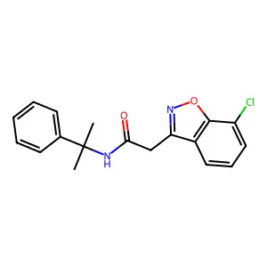 1,2-Benzisoxazole-3-acetamide, 7-chloro-N-(1-methyl-1-phenylethyl)- structure