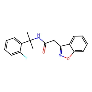 1,2-Benzisoxazole-3-acetamide, N-(1-(2-fluorophenyl)-1-methylethyl)- structure