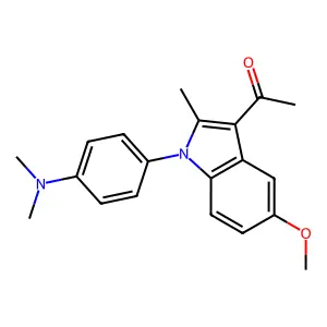 1-{1-[4-(dimethylamino)phenyl]-5-methoxy-2-methyl-1H-indol-3-yl}ethanone structure
