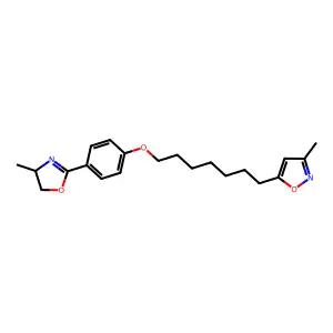 3-methyl-5-[7-[4-(4-methyl-4,5-dihydro-1,3-oxazol-2-yl)phenoxy]heptyl]-1,2-oxazole structure