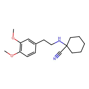 1-[2-(3,4-dimethoxyphenyl)ethylamino]cyclohexane-1-carbonitrile structure