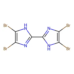 4,4',5,5'-tetrabromo-1H,1'H-2,2'-biimidazole structure