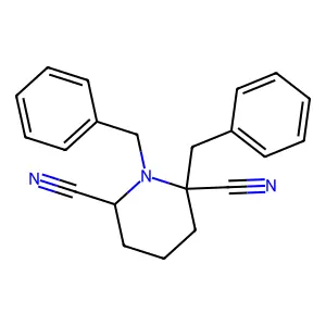1,2-dibenzylpiperidine-2,6-dicarbonitrile structure