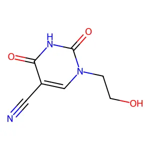 1-(2-hydroxyethyl)-2,4-dioxo-1,2,3,4-tetrahydropyrimidine-5-carbonitrile structure