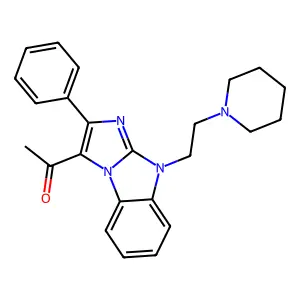 1-{2-phenyl-9-[2-(1-piperidinyl)ethyl]-9H-imidazo[1,2-a]benzimidazol-3-yl}ethanone structure
