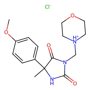 3-(Morpholinomethyl)-5-(p-methoxyphenyl)-5-methylhydantoin hydrochloride structure