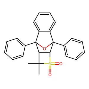 11,11-dimethyl-1,8-diphenyl-13-oxa-10lambda6-thiatetracyclo[6.4.1.02,7.09,12]trideca-2,4,6-triene 10,10-dioxide structure