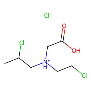 carboxymethyl-(2-chloroethyl)-(2-chloropropyl)azanium chloride structure