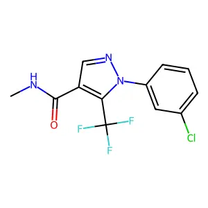 1-(3-chlorophenyl)-N-methyl-5-(trifluoromethyl)pyrazole-4-carboxamide structure