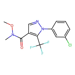 1-(3-chlorophenyl)-N-methoxy-N-methyl-5-(trifluoromethyl)pyrazole-4-carboxamide structure
