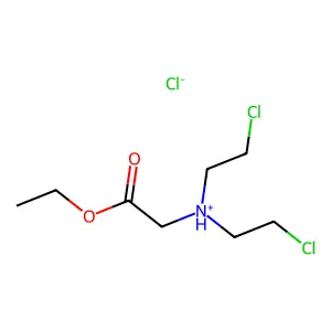 bis(2-chloroethyl)-(2-ethoxy-2-oxoethyl)azanium chloride structure