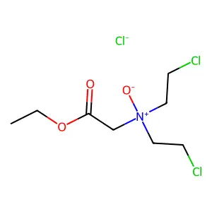 GLYCINE, N,N-BIS(2-CHLOROETHYL)-, ETHYL ESTER, N-OXIDE, HYDROCHLORIDE structure