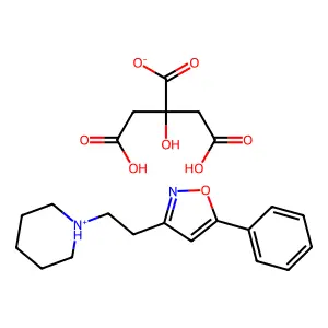 3-(2-Piperidinoethyl)-5-phenylisoxazole citrate structure