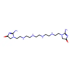 1,1'-(3,6,9,12-Tetraazatetradecane-1,14-diyl)bis(2-amino-1,5-dihydro-4H-imidazol-4-one) structure