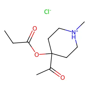 (4-acetyl-1-methylpiperidin-1-ium-4-yl) propanoate chloride structure