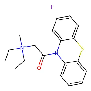 diethyl-methyl-(2-oxo-2-phenothiazin-10-ylethyl)azanium iodide structure