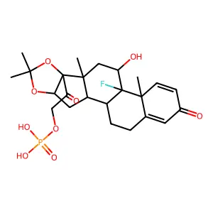 [2-[(1S,2S,4R,8S,9S,11S,12R,13S)-12-fluoro-11-hydroxy-6,6,9,13-tetramethyl-16-oxo-5,7-dioxapentacyclo[10.8.0.02,9.04,8.013,18]icosa-14,17-dien-8-yl]-2-oxoethyl] dihydrogen phosphate structure