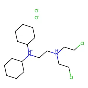 bis(2-chloroethyl)-[2-(dicyclohexylazaniumyl)ethyl]azanium dichloride structure