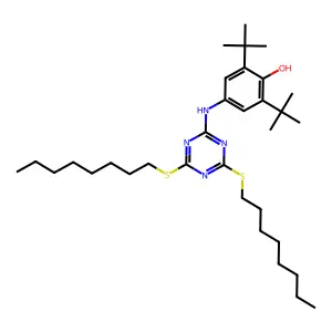 4-[[4,6-bis(octylsulfanyl)-1,3,5-triazin-2-yl]amino]-2,6-ditert-butylphenol structure