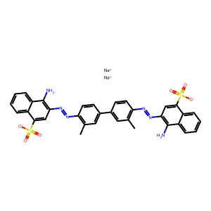 disodium4-amino-3-[[4-[4-[(1-amino-4-sulfonatonaphthalen-2-yl)diazenyl]-3-methylphenyl]-2-methylphenyl]diazenyl]naphthalene-1-sulfonate structure