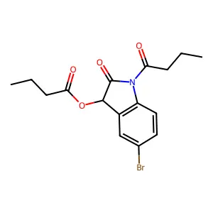 (5-bromo-1-butanoyl-2-oxo-3H-indol-3-yl) butanoate structure