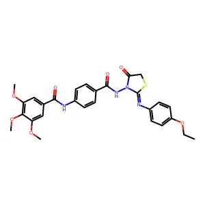 N-[4-[[2-(4-ethoxyphenyl)imino-4-oxo-1,3-thiazolidin-3-yl]carbamoyl]phenyl]-3,4,5-trimethoxybenzamide structure
