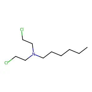 N,N-bis(2-chloroethyl)hexan-1-amine structure