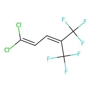 1,1-dichloro-5,5,5-trifluoro-4-(trifluoromethyl)penta-1,3-diene structure