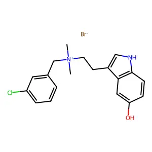 (m-Chlorobenzyl)(2-(5-hydroxyindol-3-yl)ethyl)dimethylammonium bromide structure