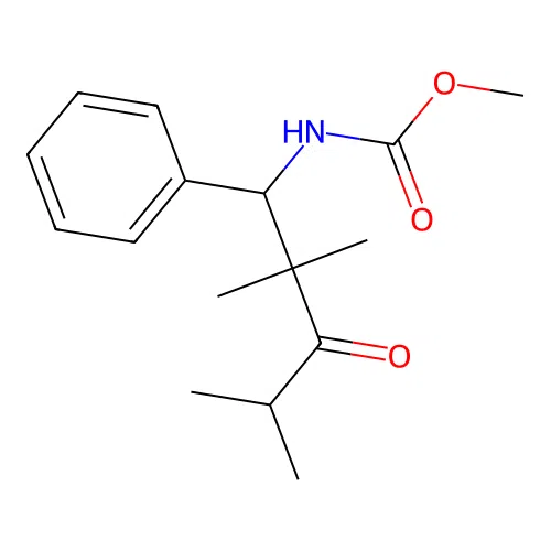 Methyl (2,2,4-trimethyl-3-oxo-1-phenylpentyl)carbamate structure