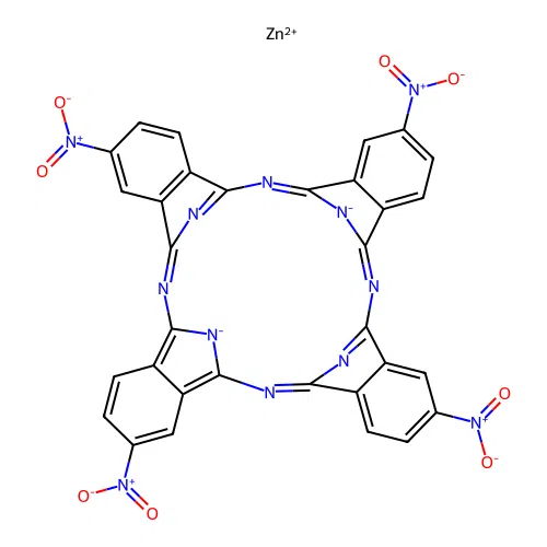 zinc (II) tetranitrophthalocyanine structure