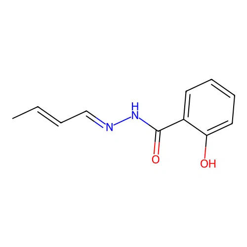 N-(but-2-enylideneamino)-2-hydroxybenzamide structure