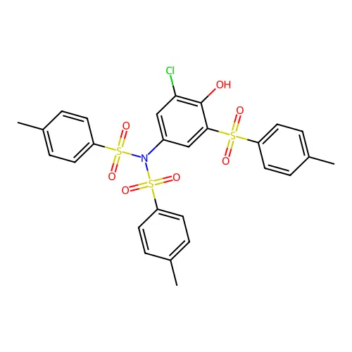 N-(3-chloro-4-hydroxy-5-tosylphenyl)-4-methyl-N-tosylbenzenesulfonamide structure