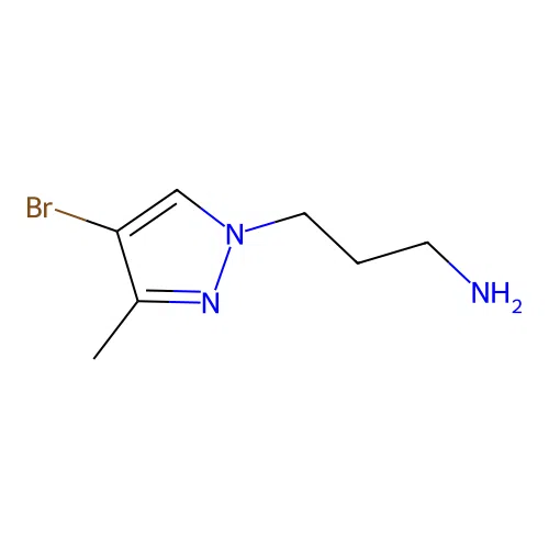 3-(4-bromo-3-methyl-1H-pyrazol-1-yl)propan-1-amine structure