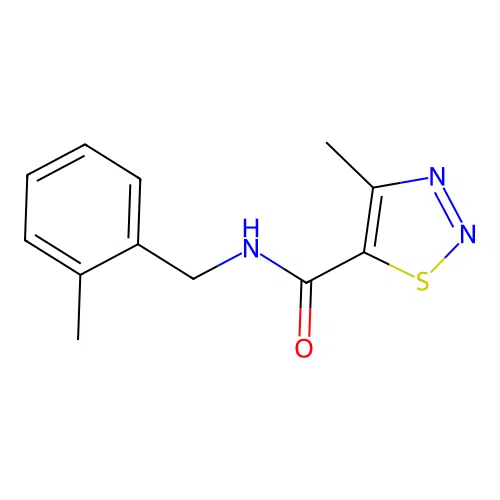 4-Methyl-N-[(2-methylphenyl)methyl]-1,2,3-thiadiazole-5-carboxamide structure