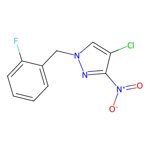 4-chloro-1-(2-fluorobenzyl)-3-nitro-1H-pyrazole structure