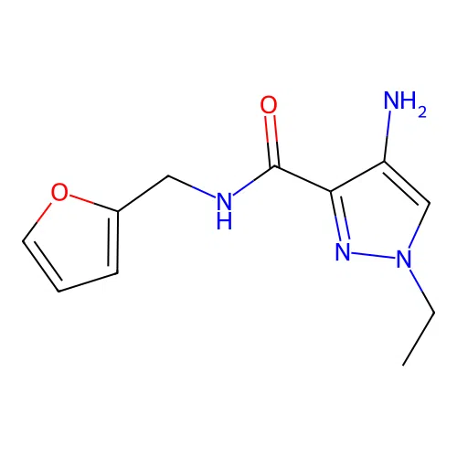 4-amino-1-ethyl-N-(furan-2-ylmethyl)-1H-pyrazole-3-carboxamide structure