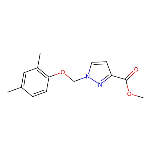 methyl 1-[(2,4-dimethylphenoxy)methyl]-1H-pyrazole-3-carboxylate structure