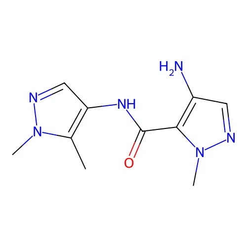 4-amino-N-(1,5-dimethyl-1H-pyrazol-4-yl)-1-methyl-1H-pyrazole-5-carboxamide structure
