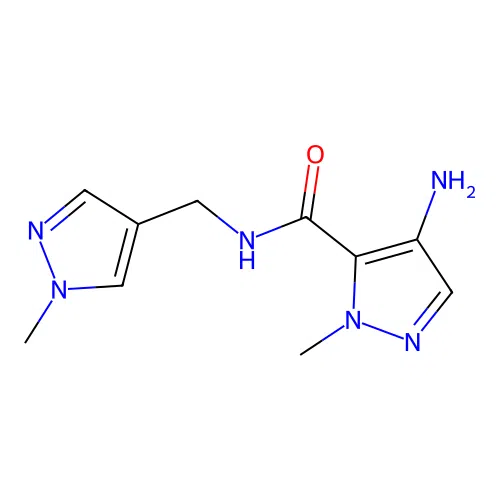 4-amino-1-methyl-N-[(1-methyl-1H-pyrazol-4-yl)methyl]-1H-pyrazole-5-carboxamide structure